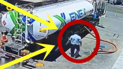 生死一瞬間 輸油罐車突發(fā)險情，司機(jī)緊急應(yīng)對避免災(zāi)難